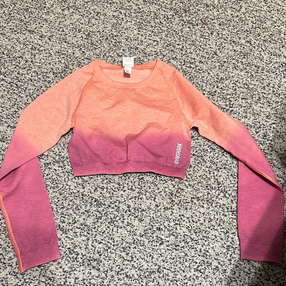 Gymshark Orange and Ombre Top SZ M CROP